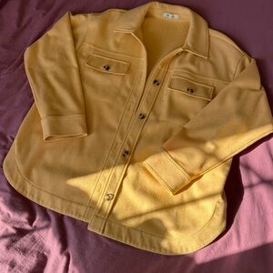 Madewell Mustard Herringbone Shirt Jacket